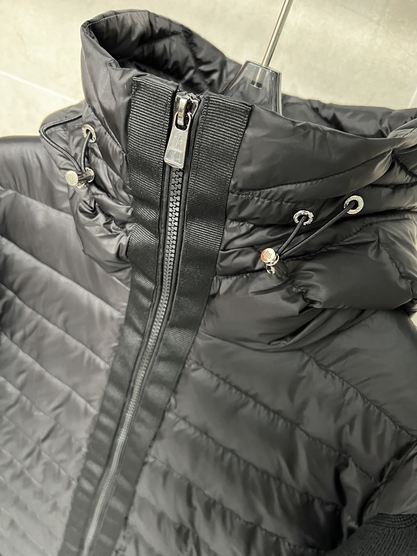 Moncler Down Jacket Knitted Black Hooded M-l-xl