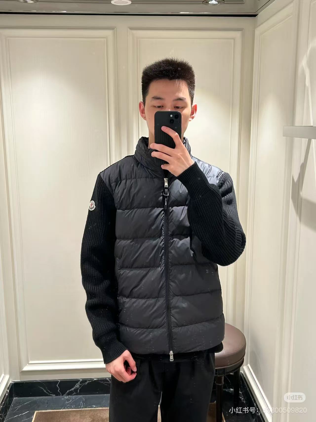 Moncler Couple Down Jacket Wool Black Hooded S-m-l-xl-xxl