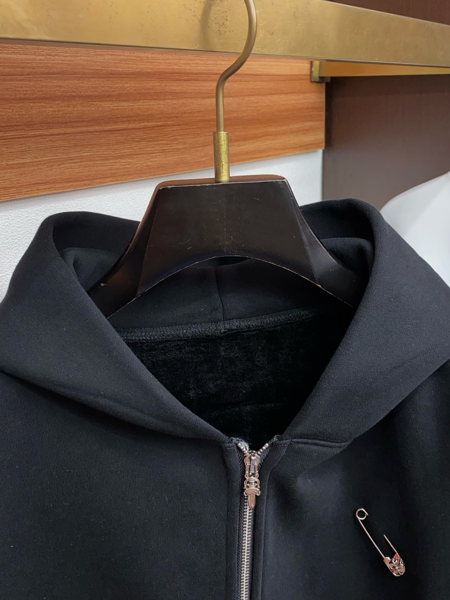 Chrome Hearts Hoodie Black Fleece Lined S-xl