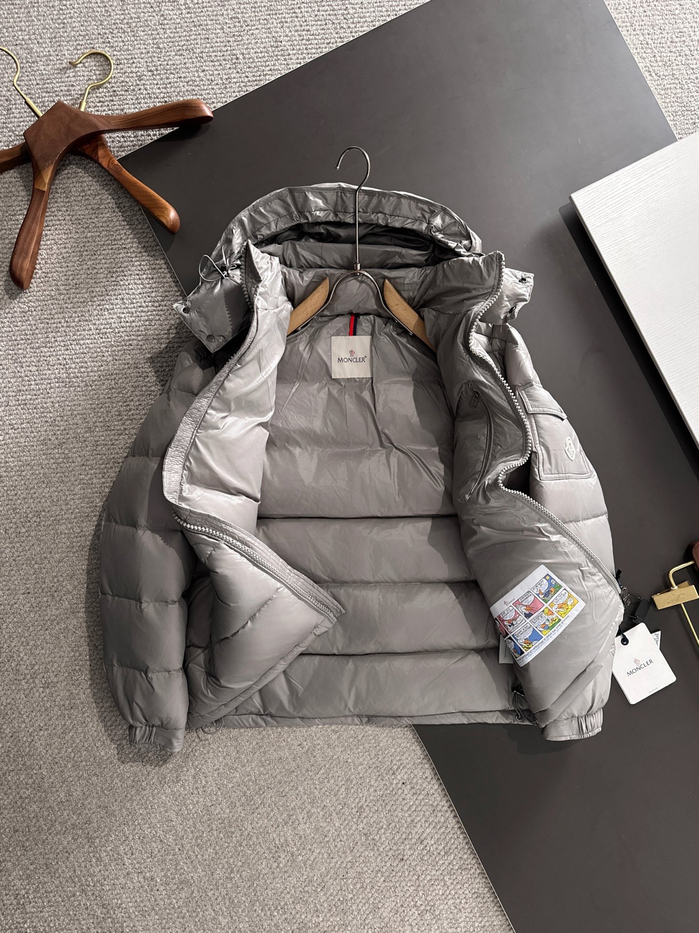 Moncler Down Jacket Goose Down Gray S-m-l