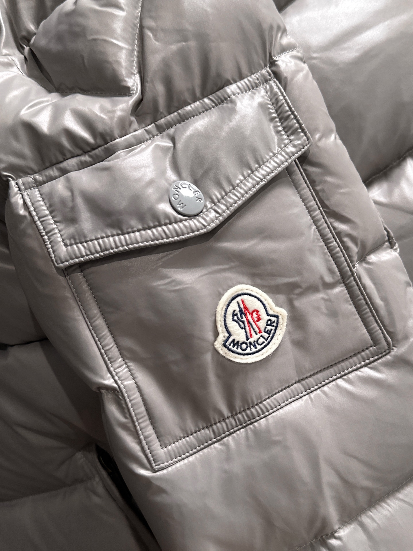 Moncler Down Jacket Goose Down Gray S-m-l