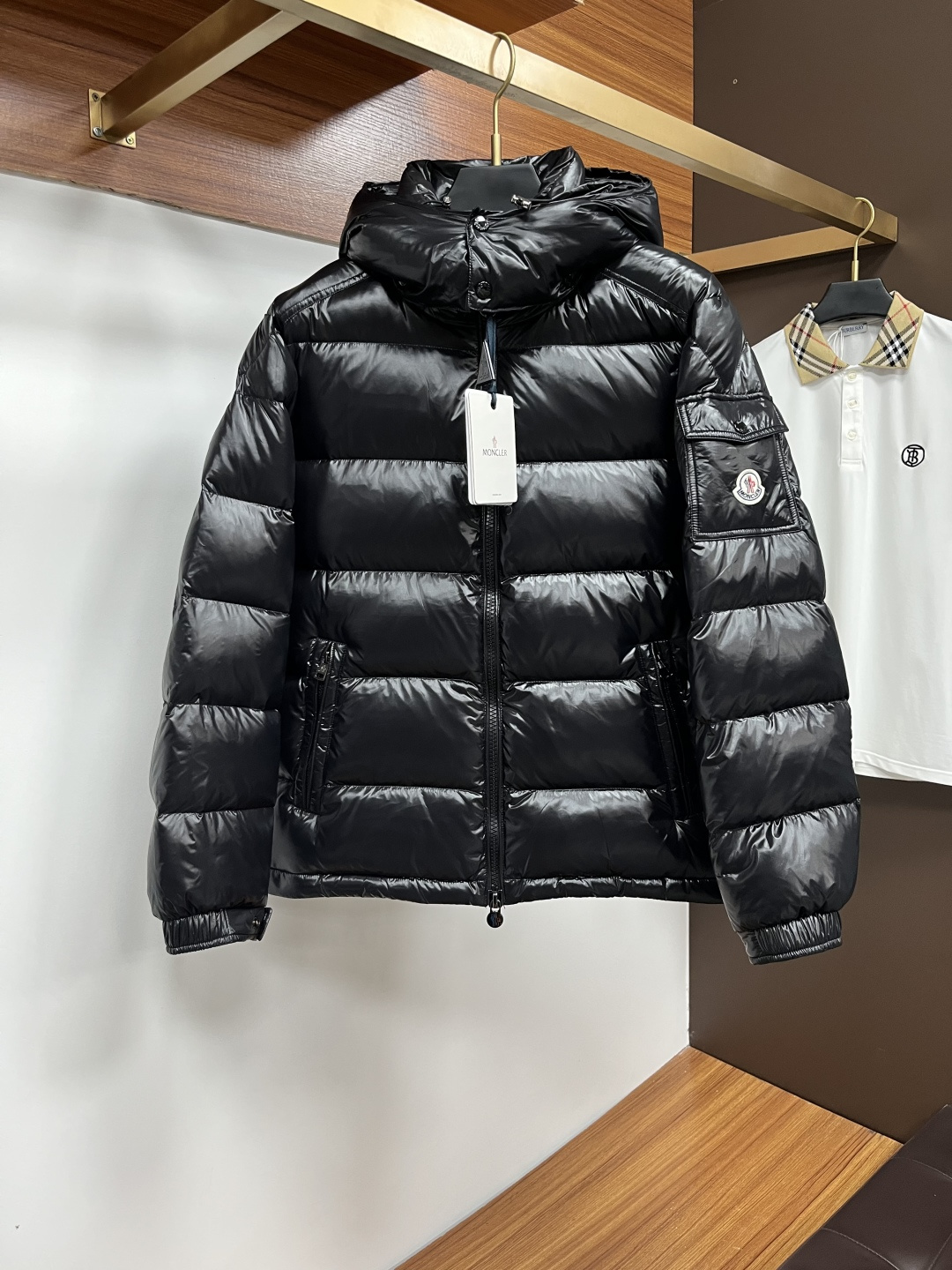 Moncler Male Down Jacket Goose Down Black Hooded M-l