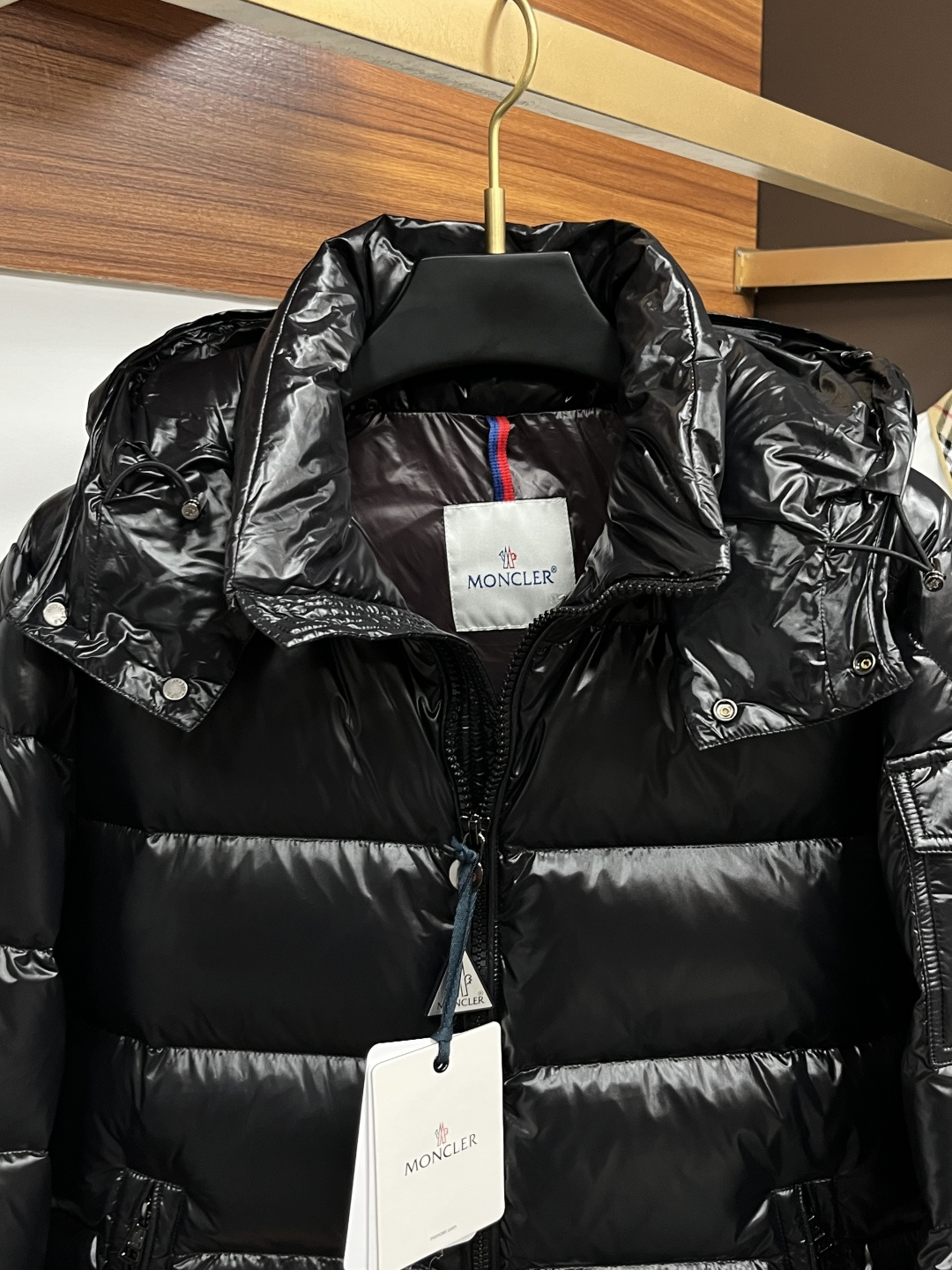 Moncler Male Down Jacket Goose Down Black Hooded M-l
