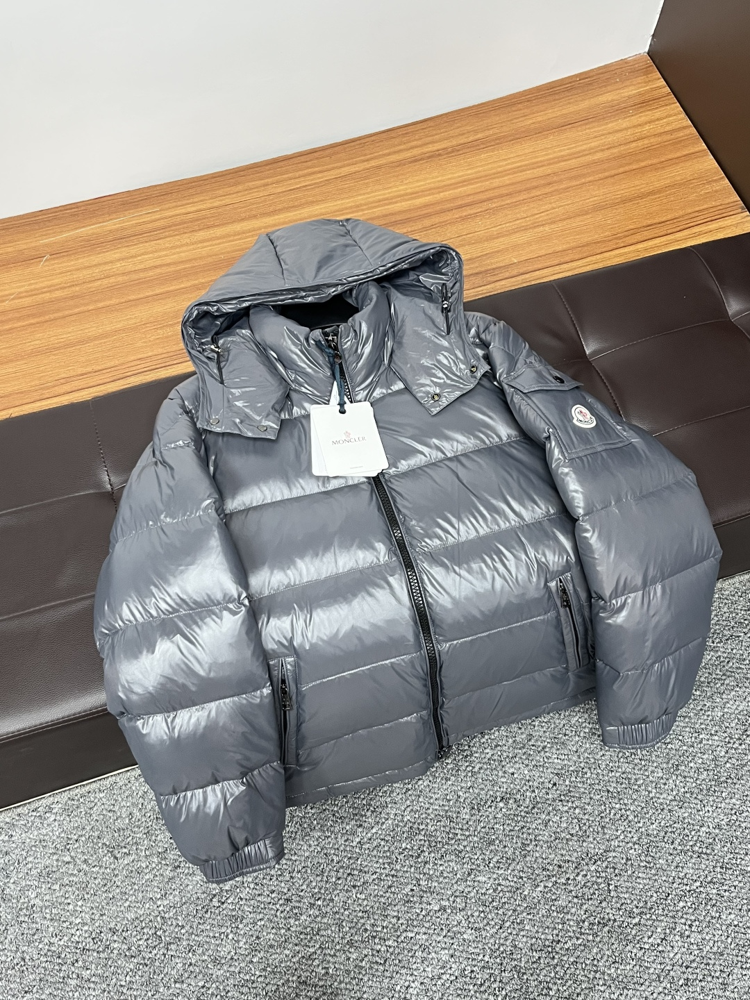 Moncler Male Down Jacket Goose Down Black Hooded M-l
