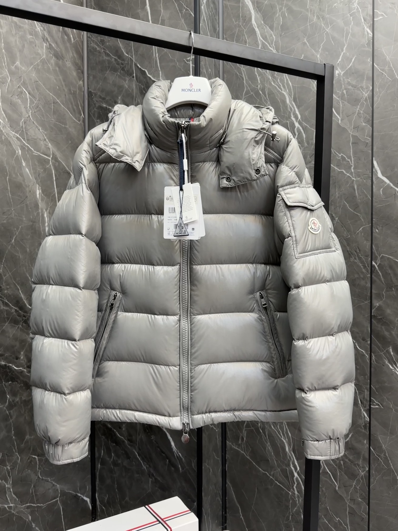 Moncler Male Down Jacket Goose Down Gray Couple Style S-m-l
