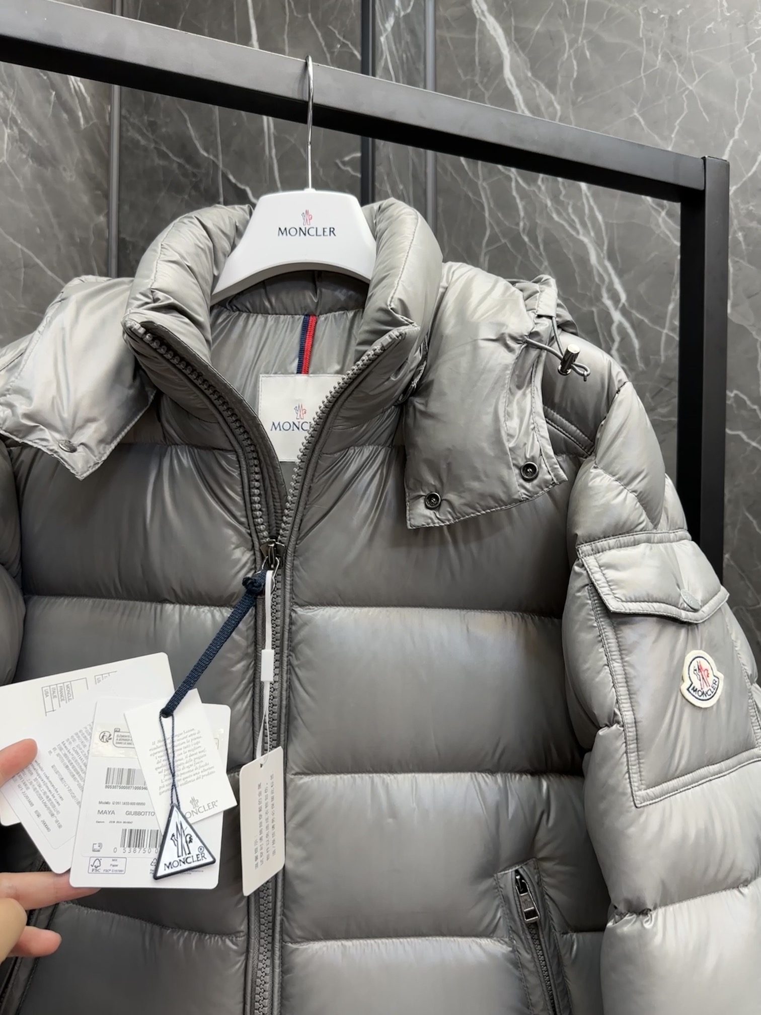 Moncler Male Down Jacket Goose Down Gray Couple Style S-m-l