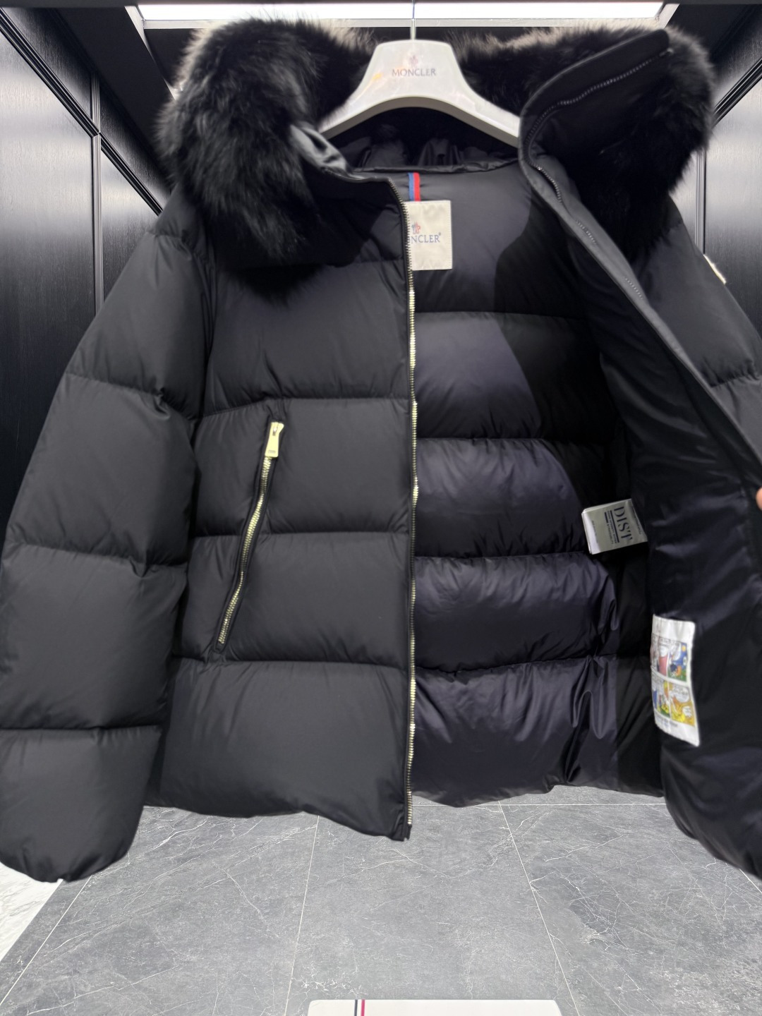 Moncler Female Jacket Wool Black Hooded S-m-l