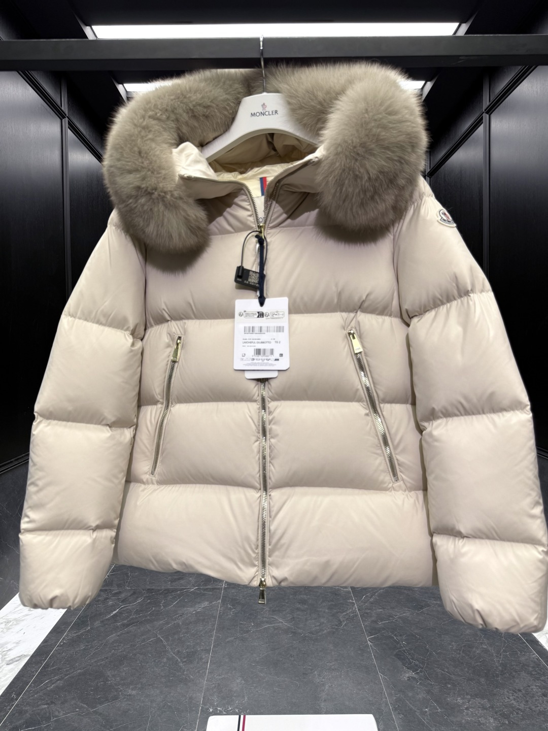 Moncler Female Jacket Wool Black Hooded S-m-l