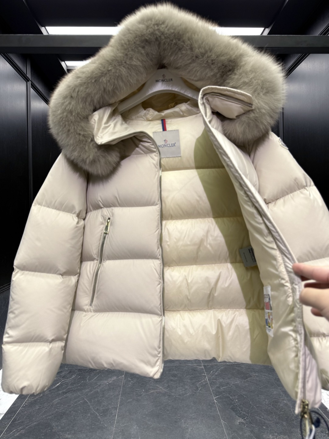 Moncler Female Jacket Wool Black Hooded S-m-l