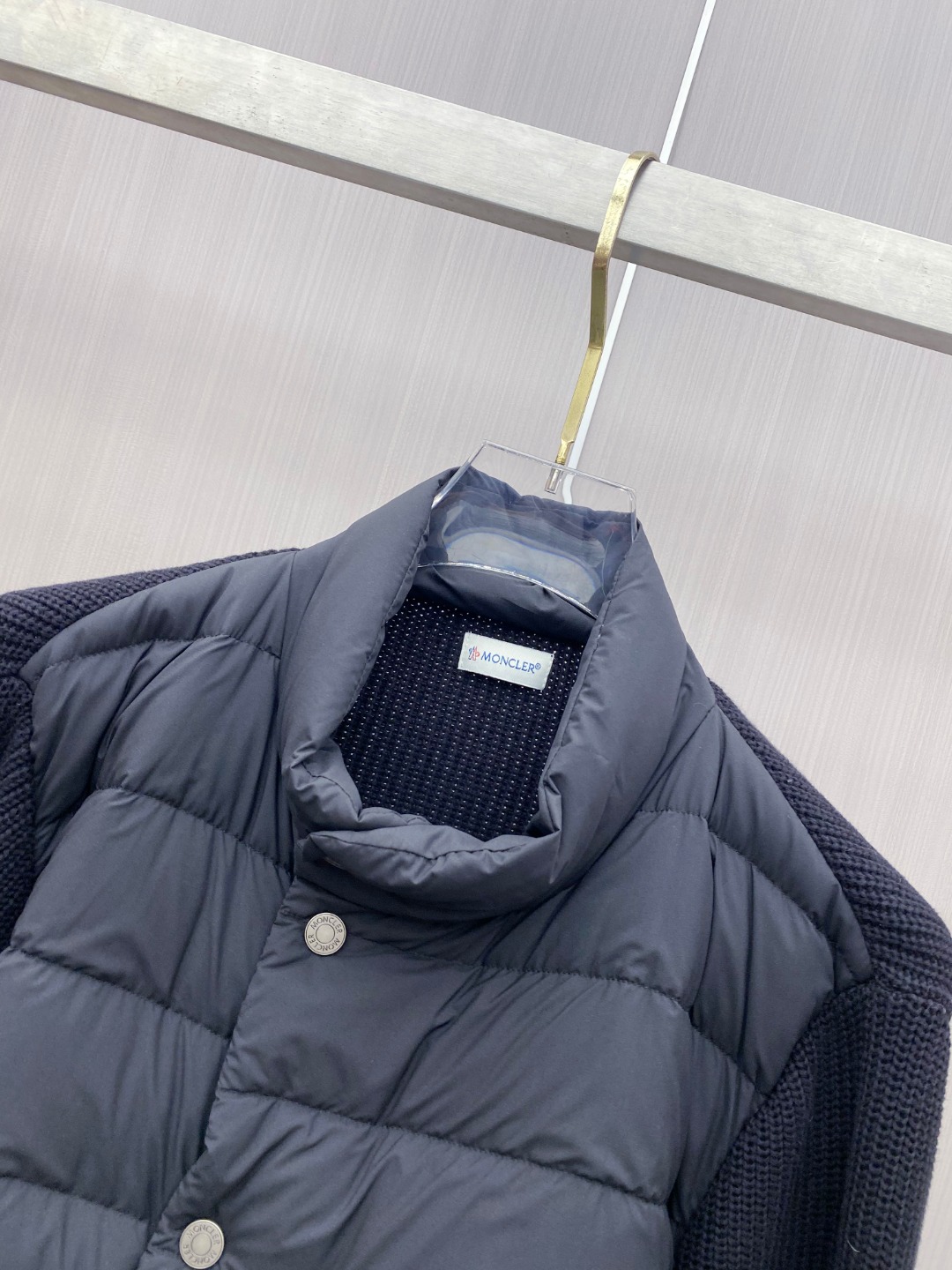 Moncler Down Jacket Knitted Black M-l