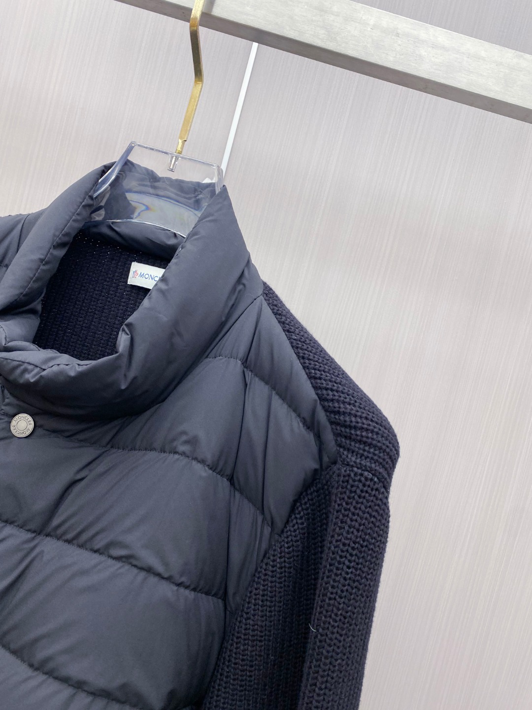 Moncler Down Jacket Knitted Black M-l
