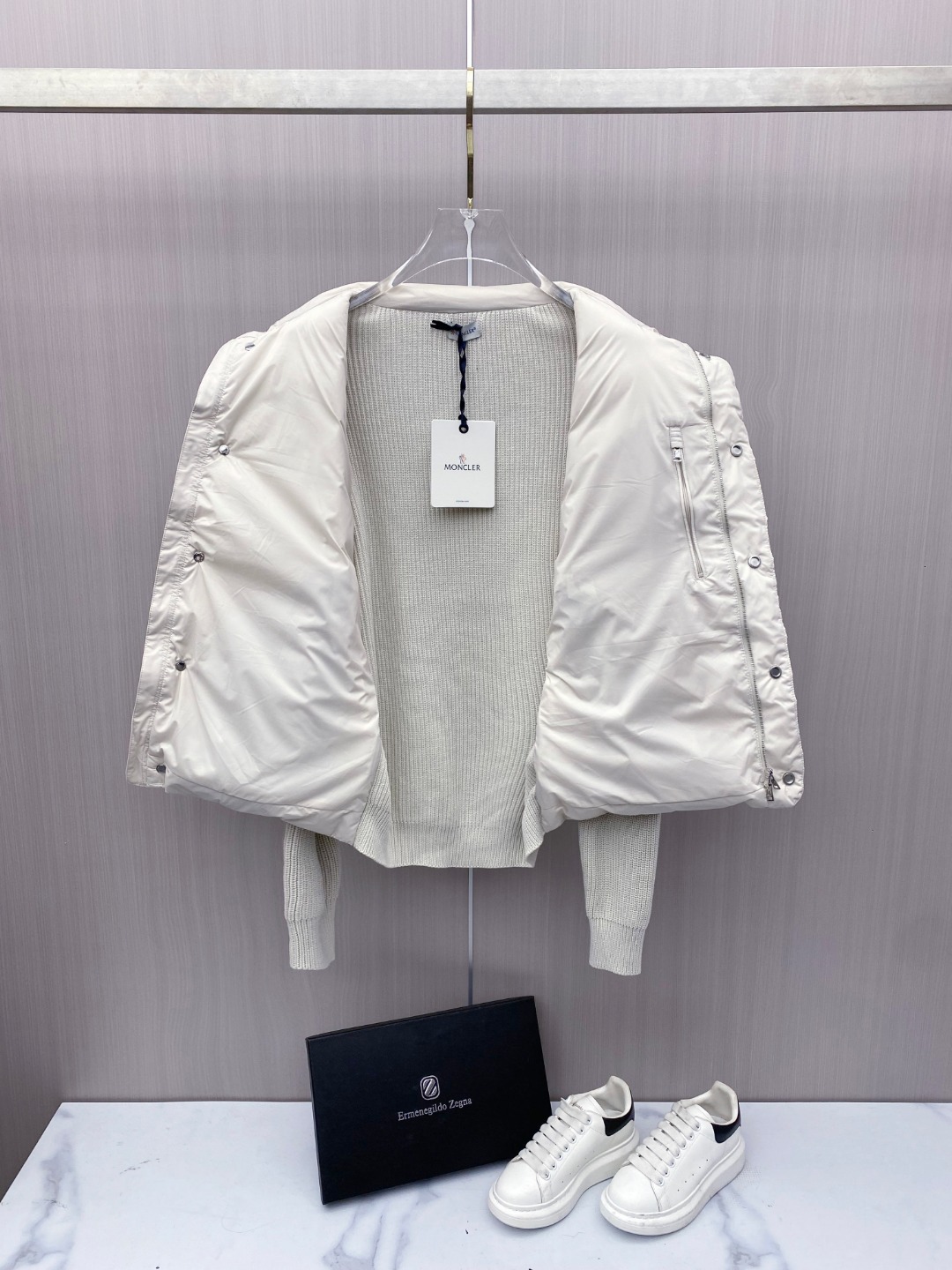 Moncler Down Jacket Knitted Black M-l