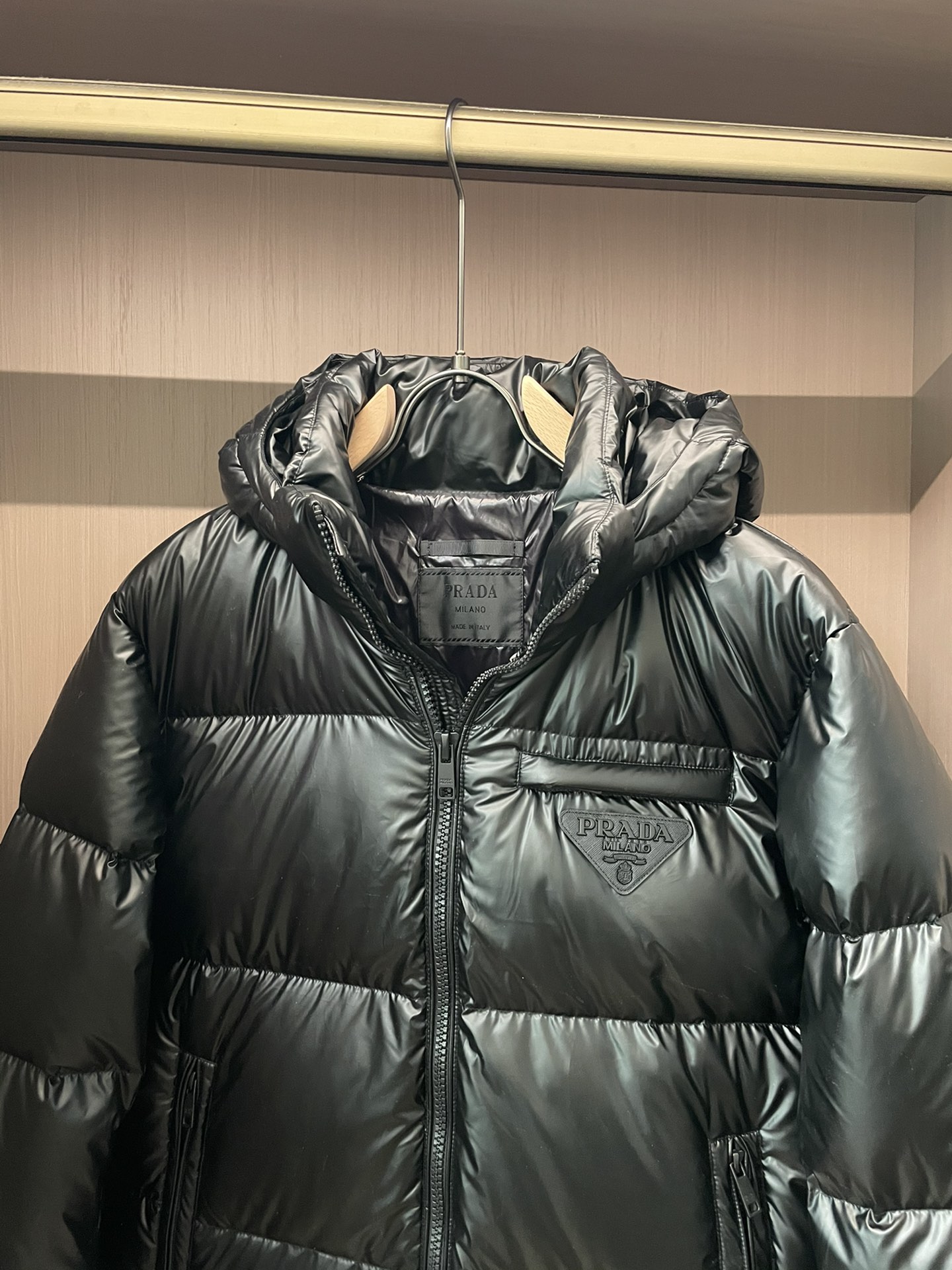 Prada Hoodie White Duck Down S