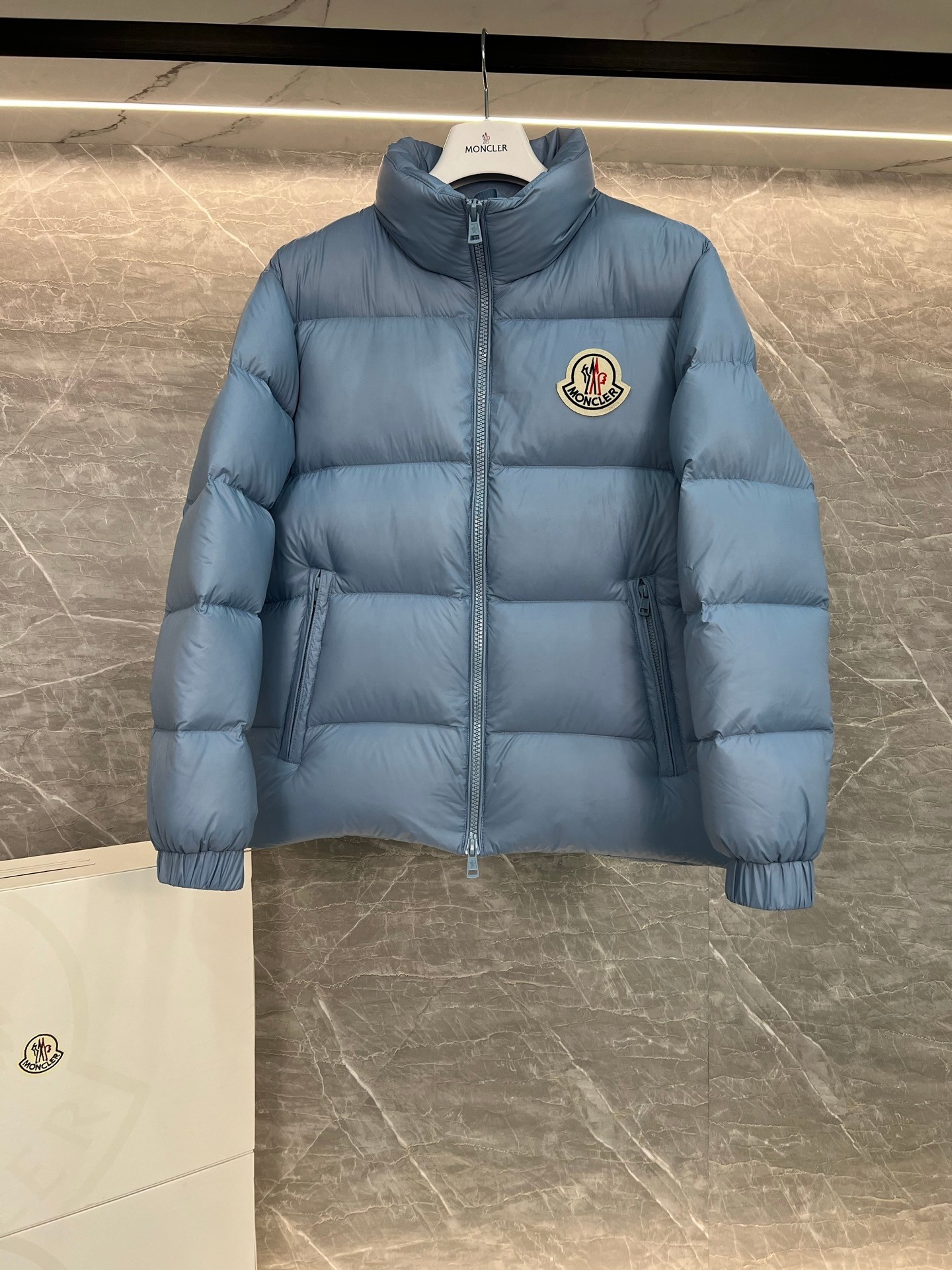 Moncler Couple Down Jacket White Duck Down Blue M-l-xl