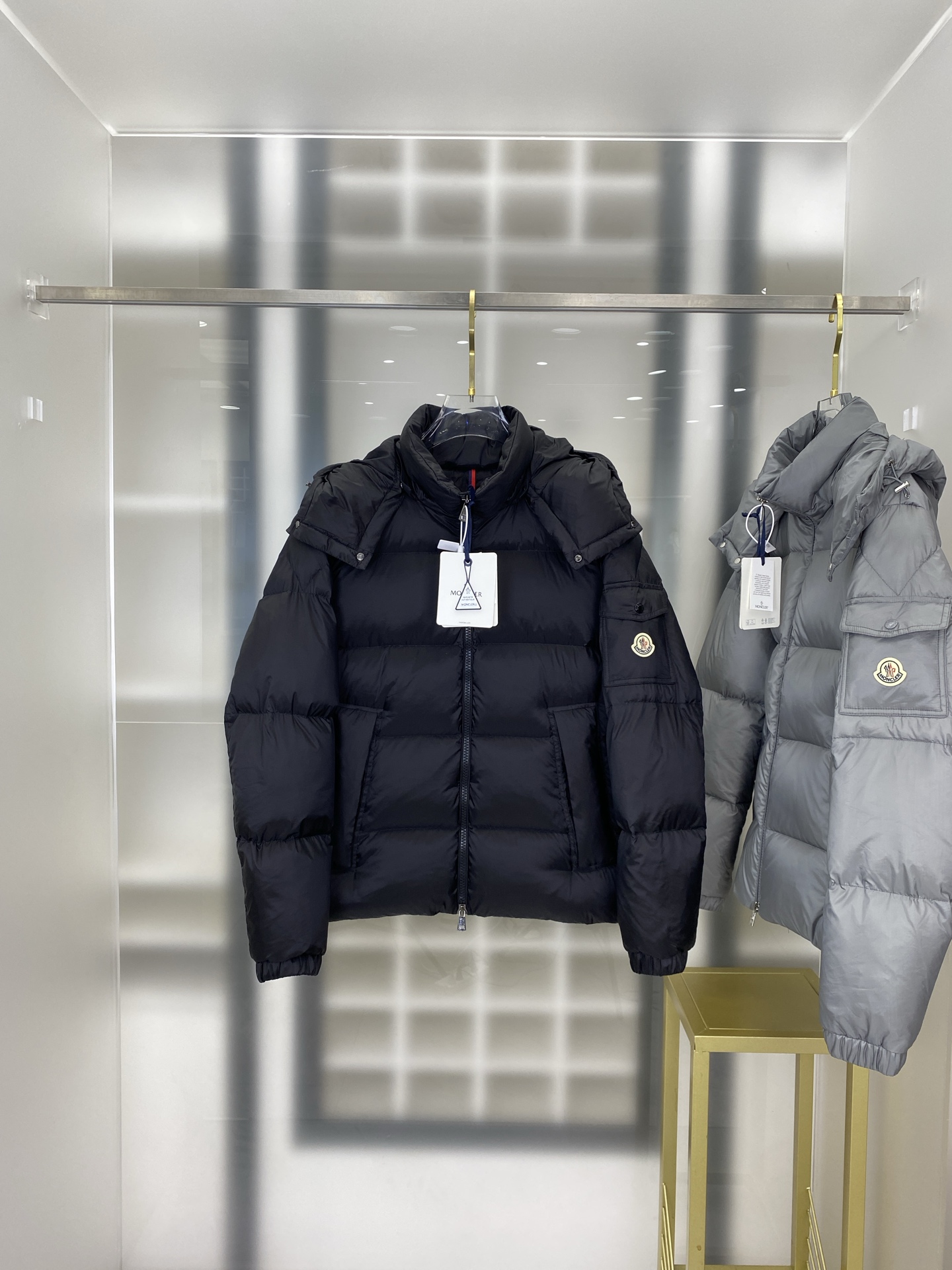 Moncler Couple Down Jacket Black Couple Style M-l
