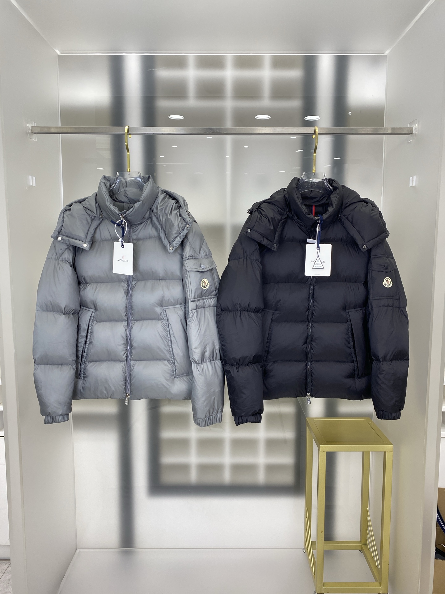 Moncler Couple Down Jacket Black Couple Style M-l