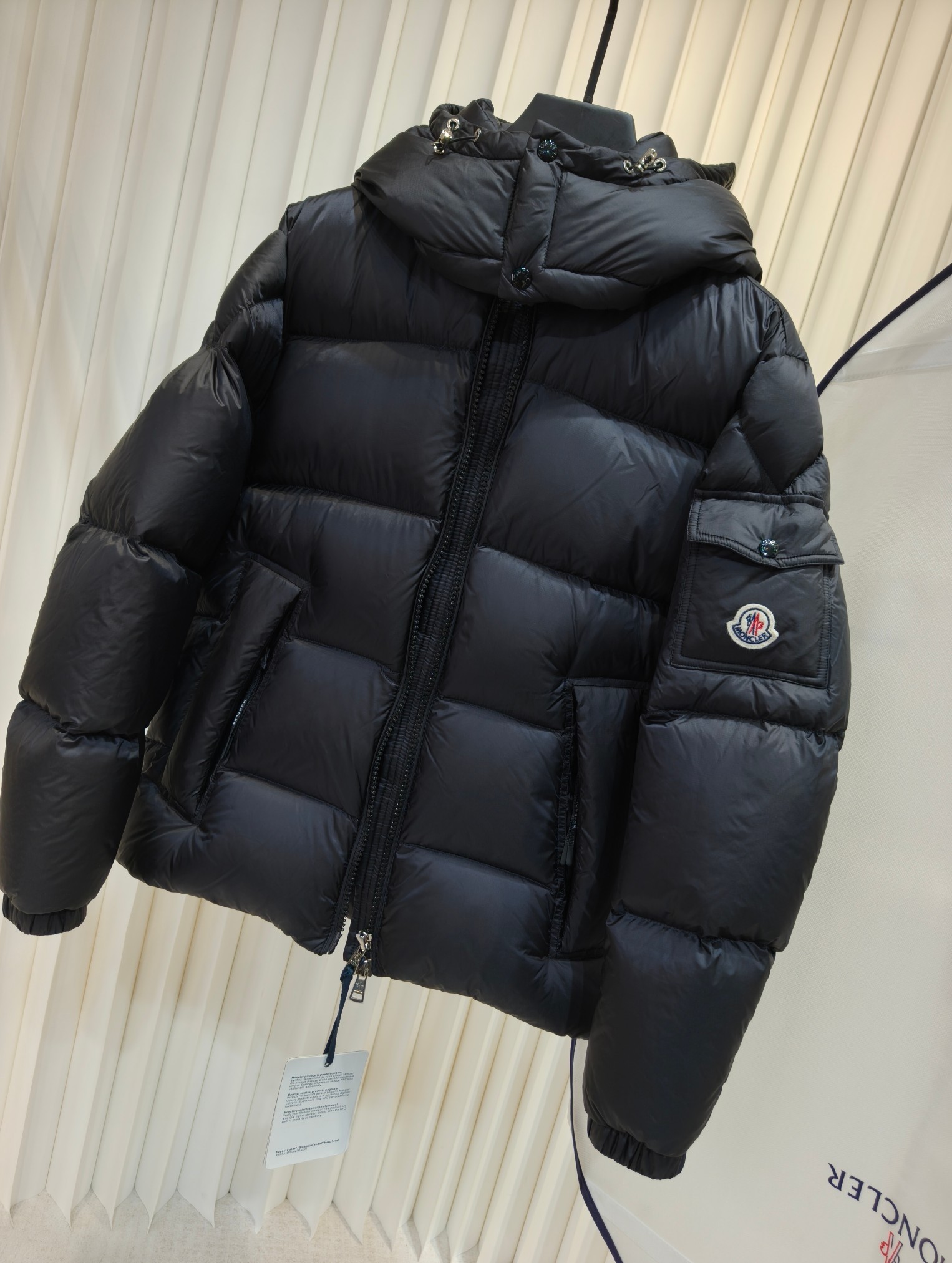 Moncler Down Jacket Black Hooded M-l-xl