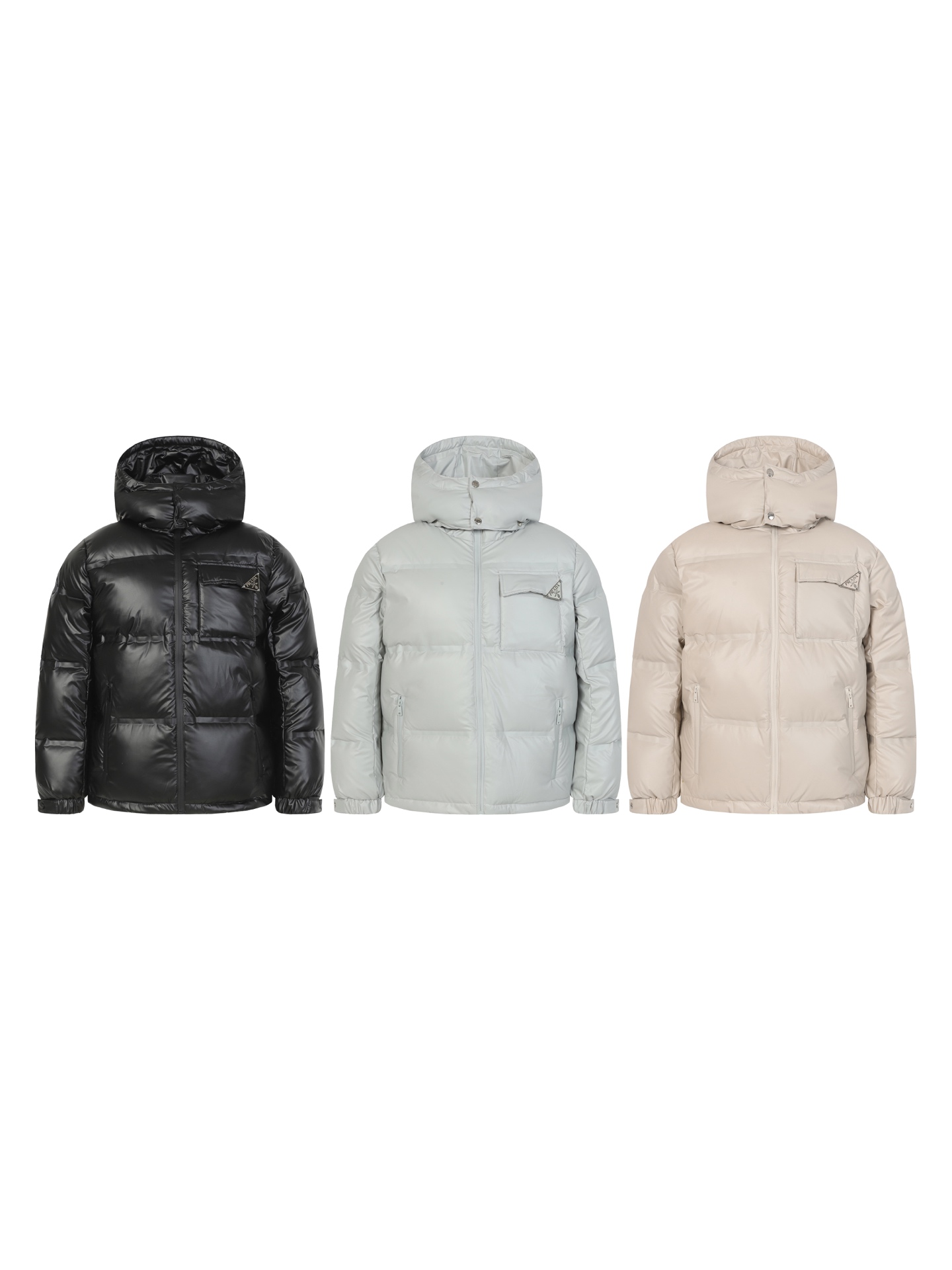 Prada Couple Down Jacket Black Hooded