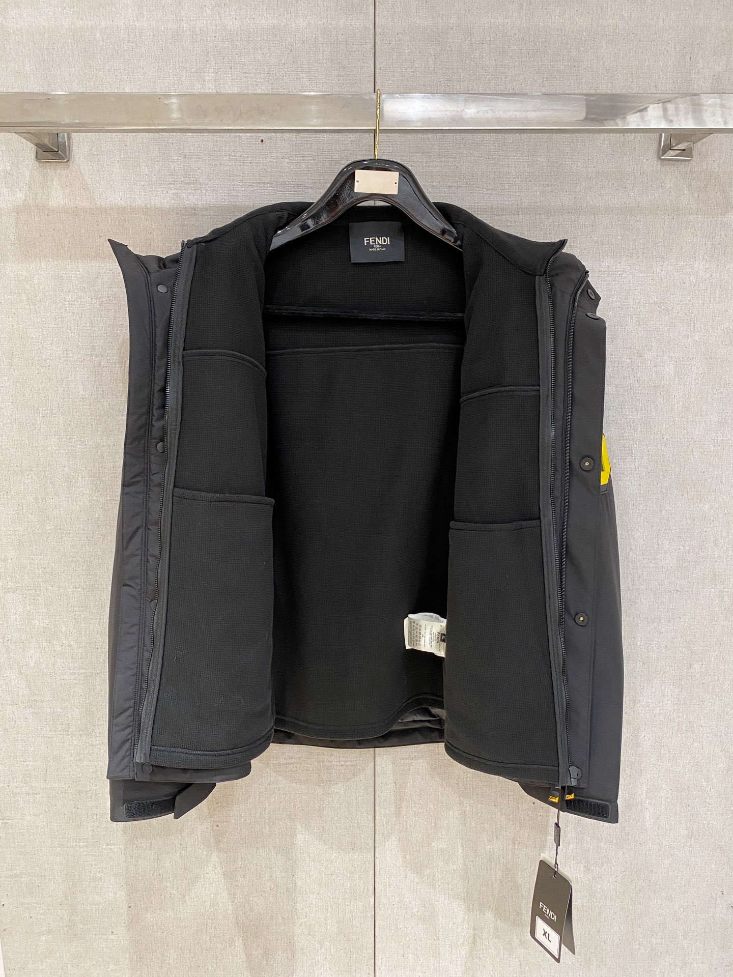 Fendi Down Jacket Knitted Black S-m-xxxl