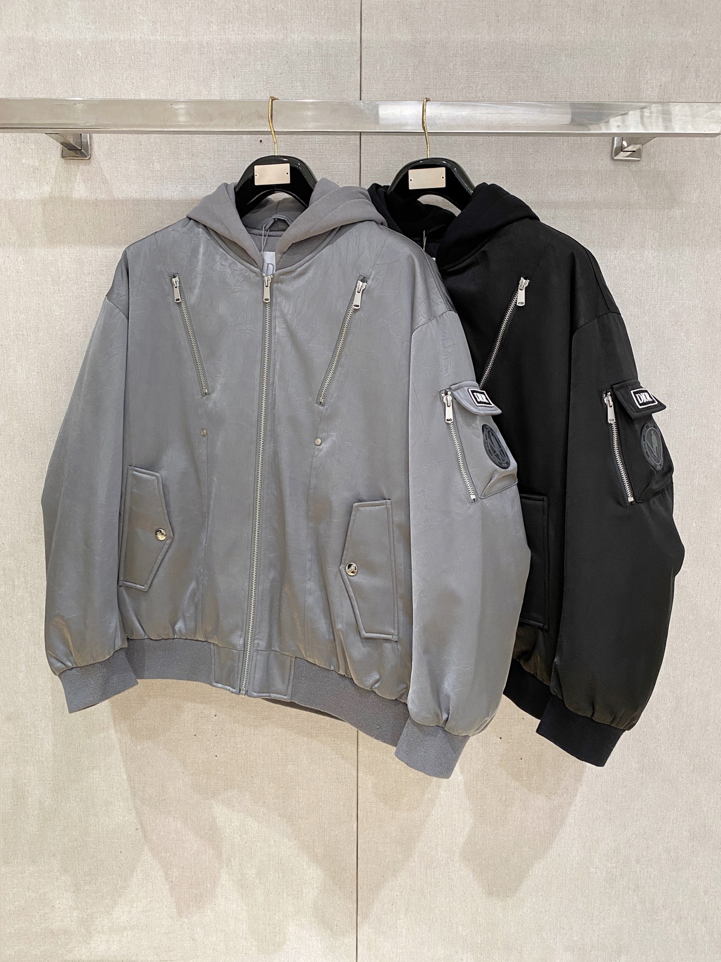 Dior Down Jacket Goose Down Black Hooded S-m-xxxl