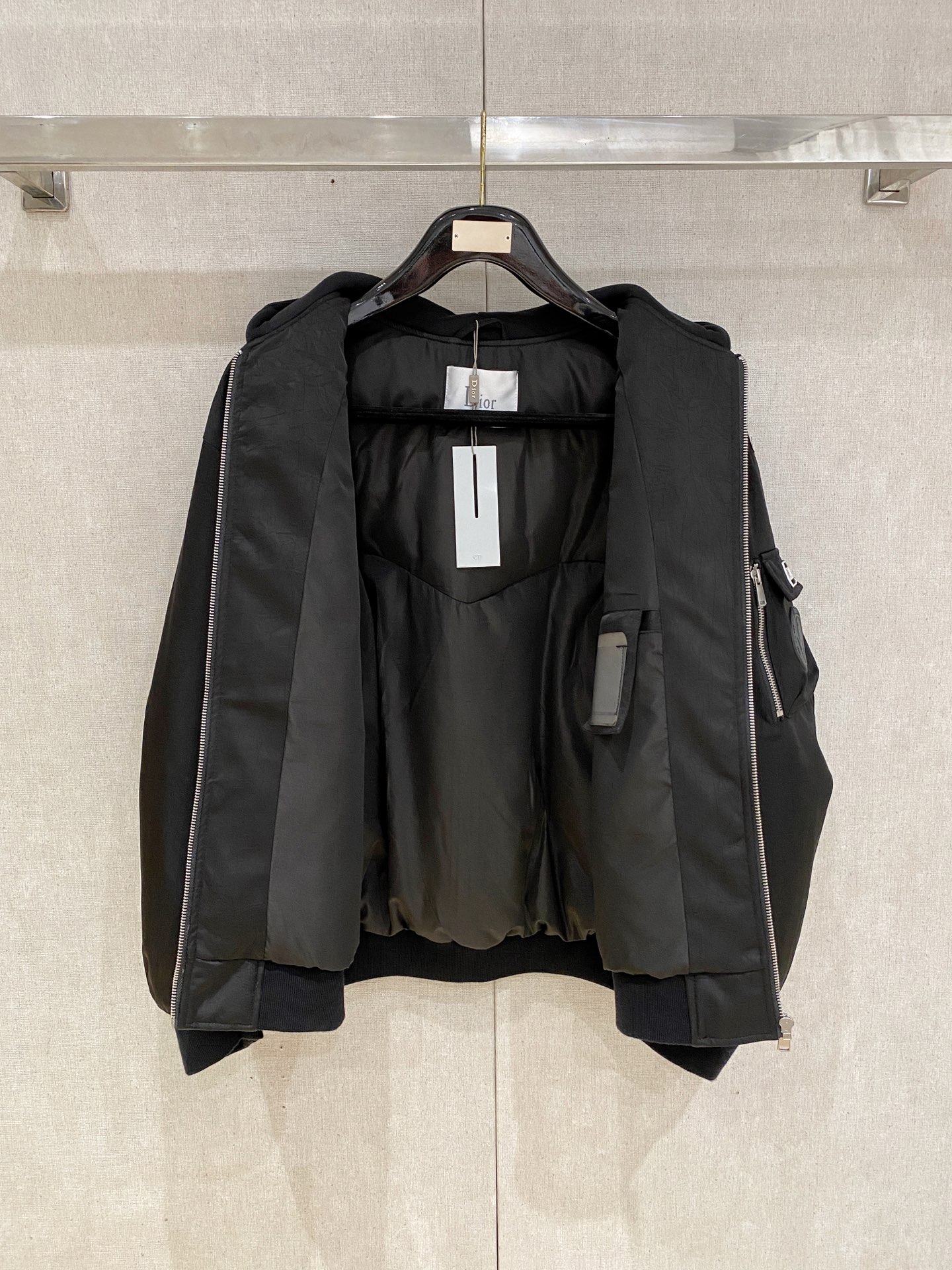 Dior Down Jacket Goose Down Black Hooded S-m-xxxl