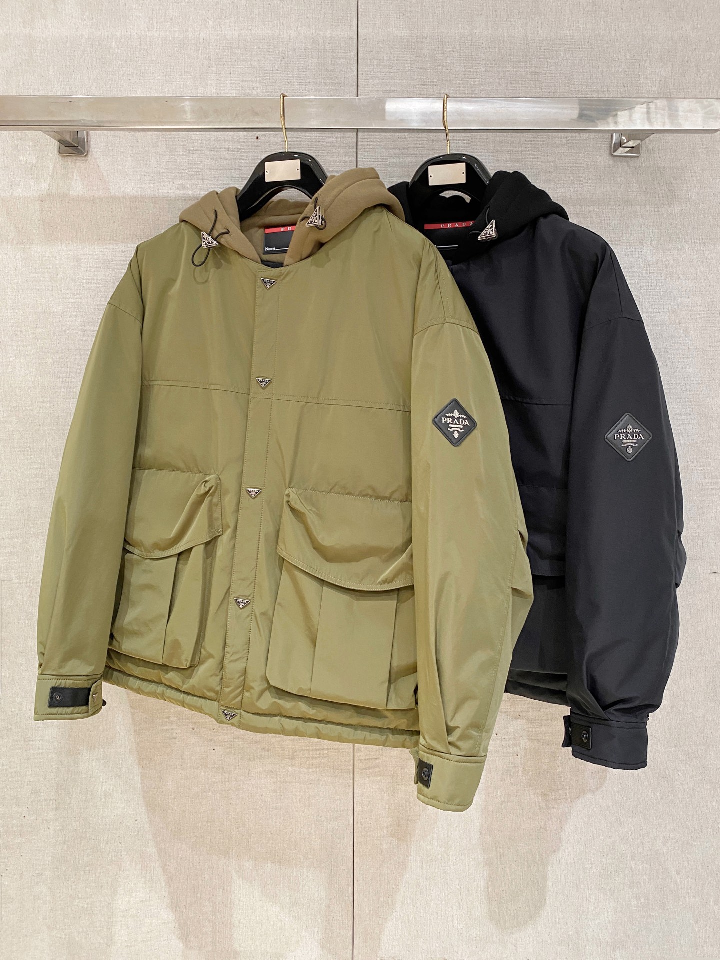 Prada Down Jacket Goose Down Black S-m-xxxl