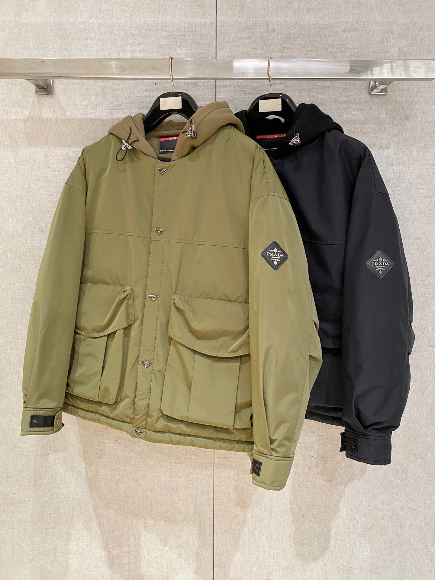Prada Down Jacket Goose Down Black S-m-xxxl