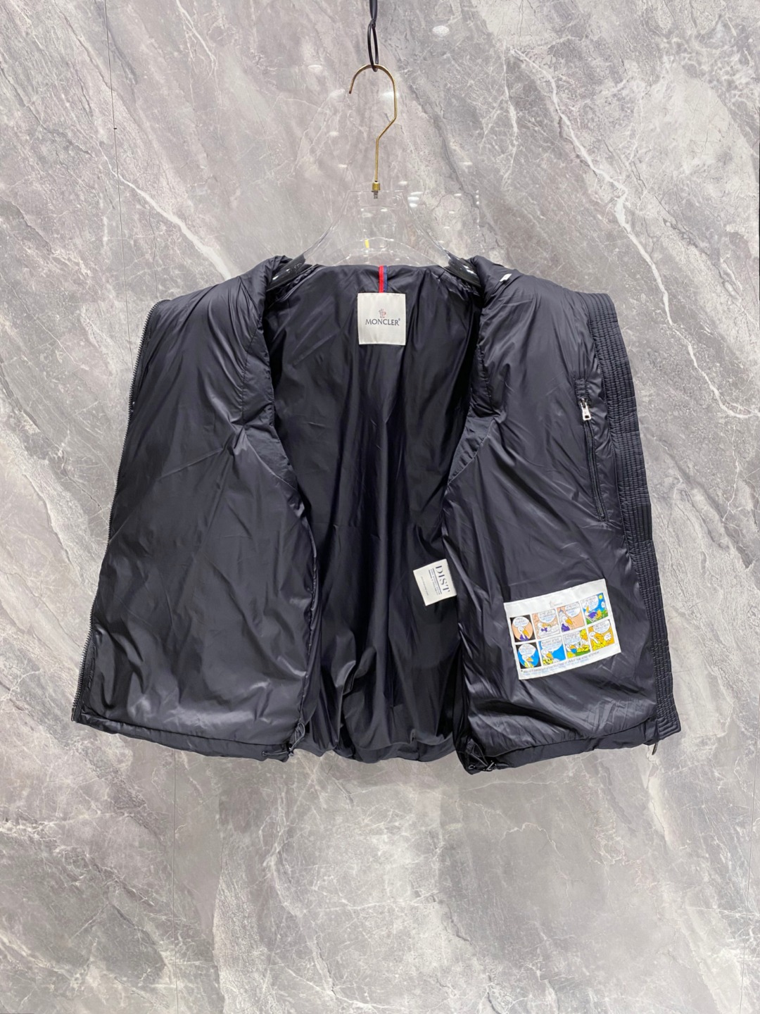 Moncler Down Vest White Duck Down Black M-l