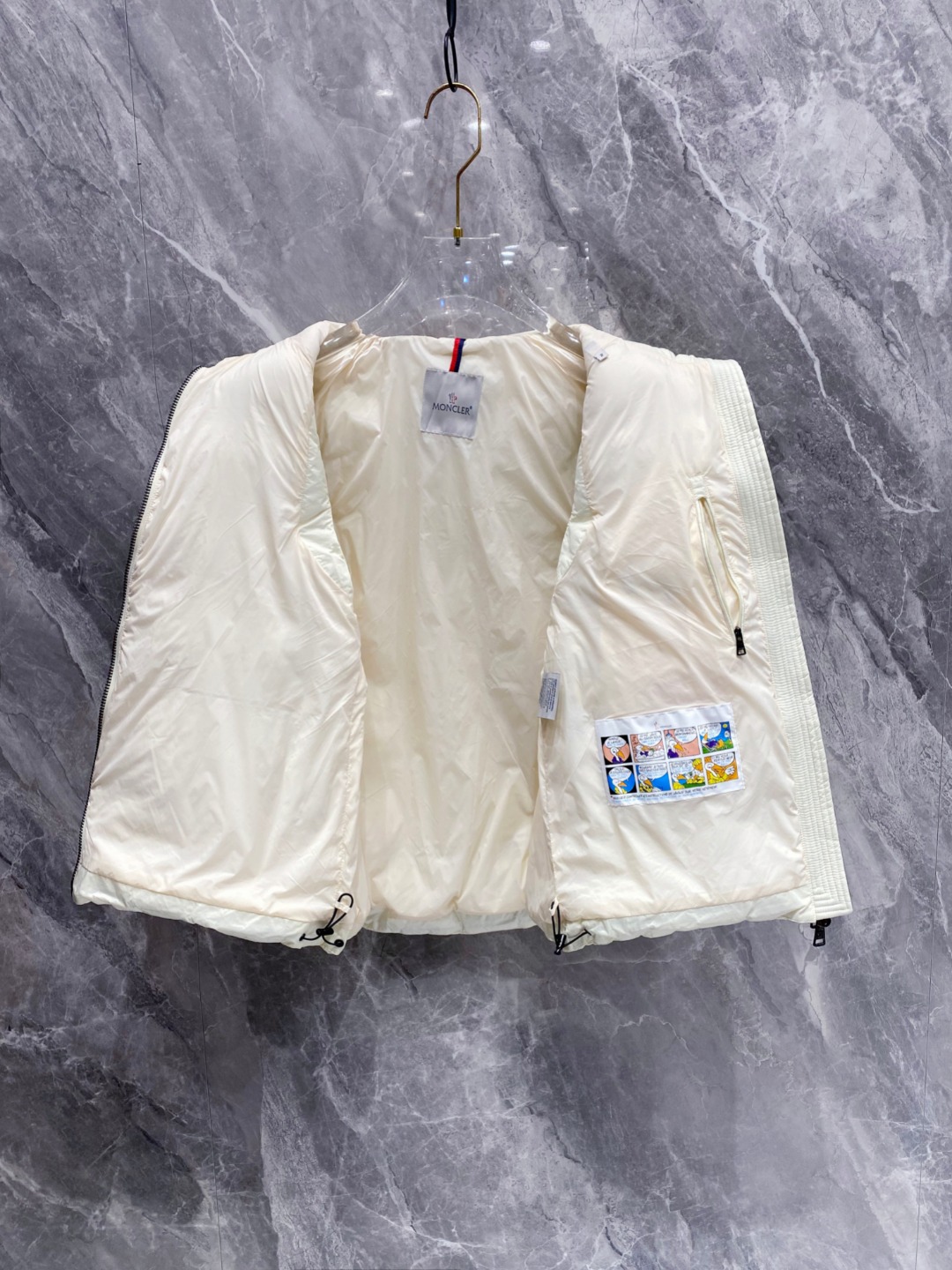Moncler Down Vest White Duck Down Black M-l
