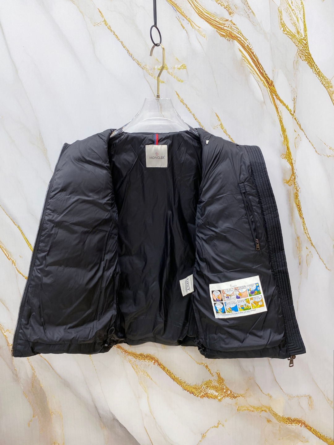 Moncler Down Vest White Duck Down Black M-l