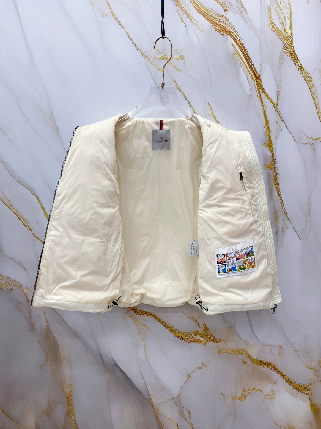 Moncler Down Vest White Duck Down Black M-l