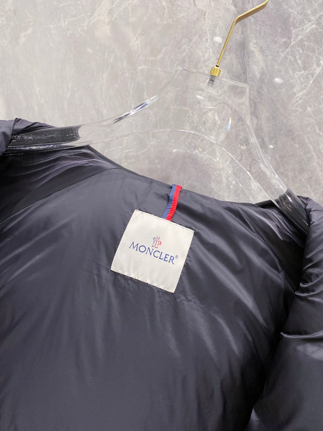 Moncler Down Jacket Knitted Black Hooded M-l