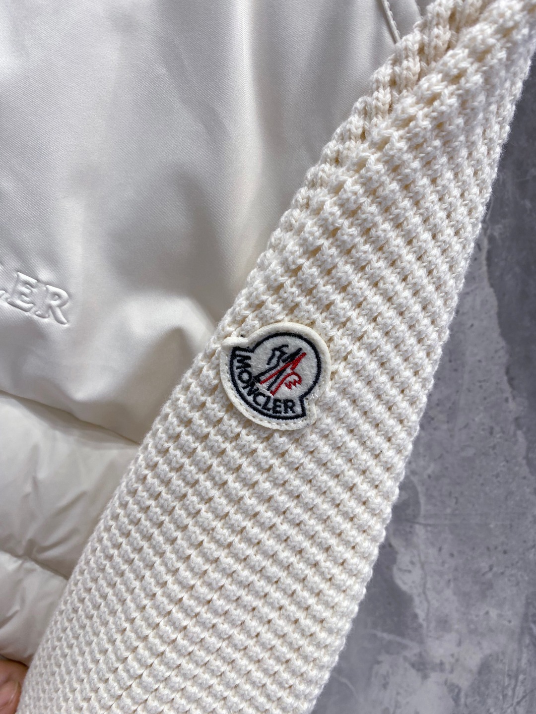 Moncler Down Jacket Knitted Black Hooded M-l