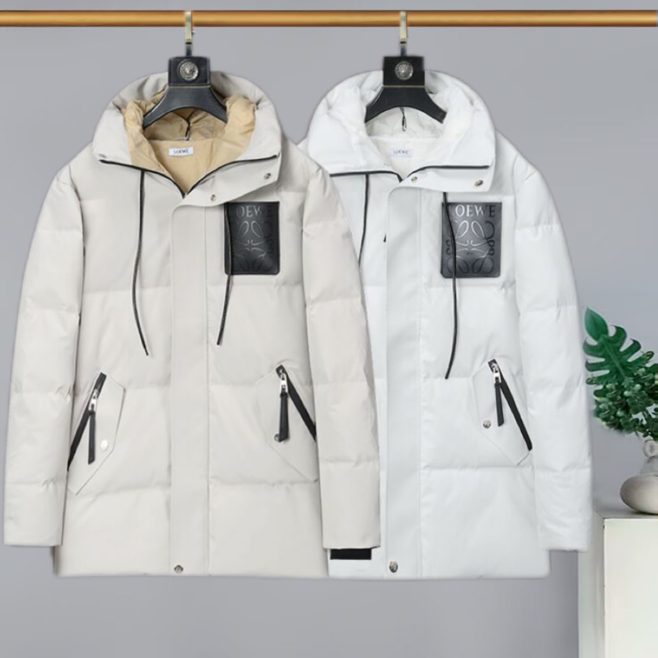 Loewe Male Down Jacket Cotton White M-l-xl