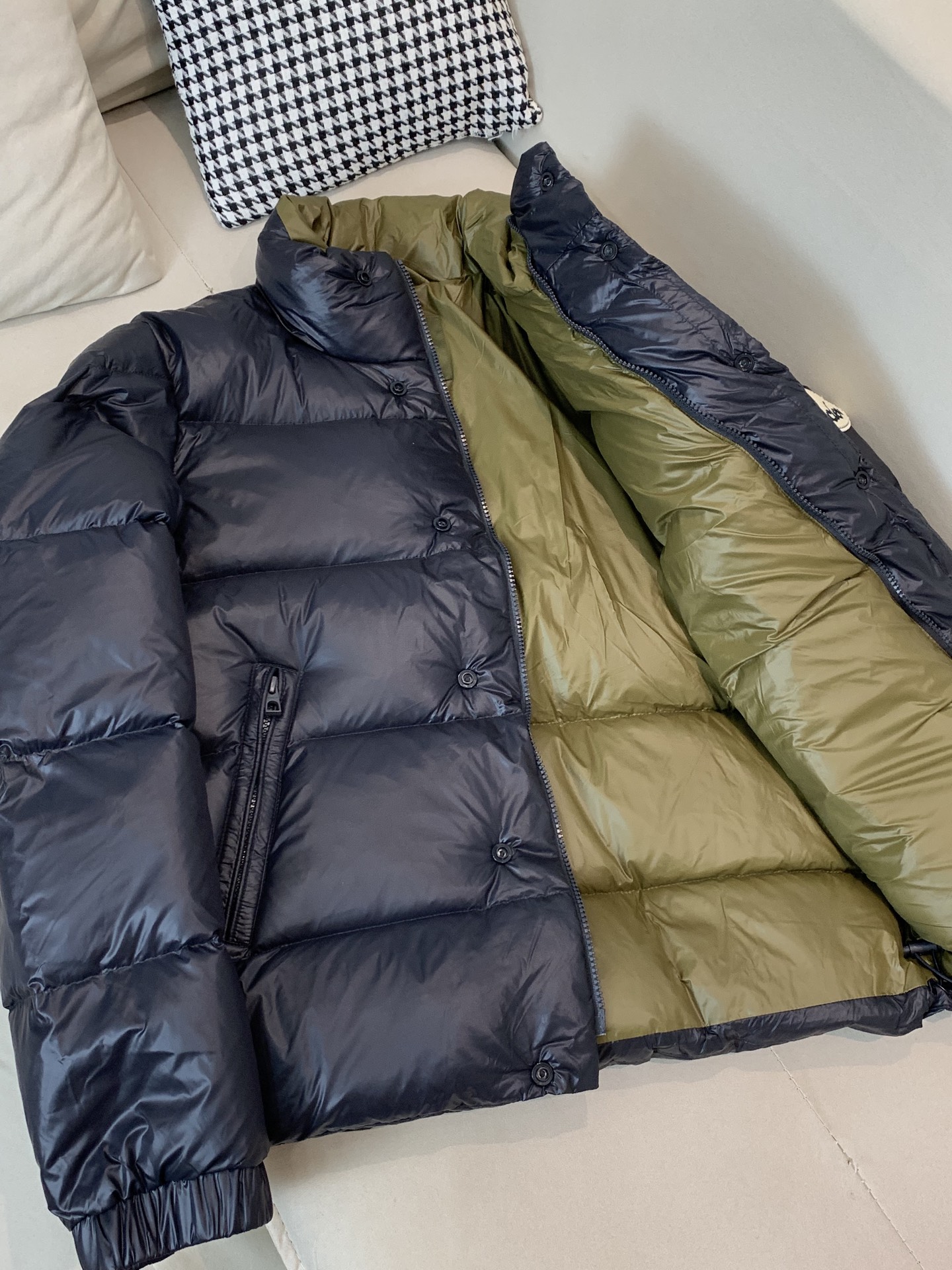 Moncler Male Down Jacket White Duck Down Black Hooded S-m-l