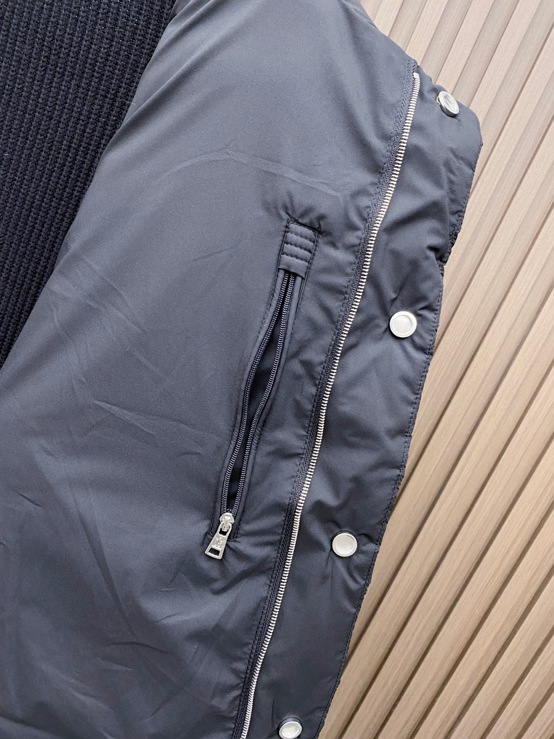 Moncler Down Jacket Knitted Black M-l