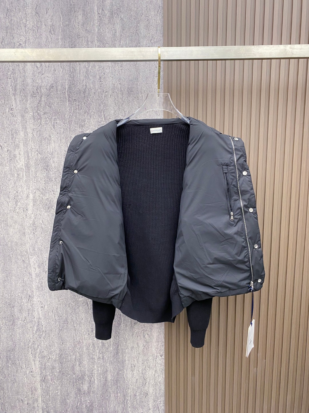 Moncler Down Jacket Knitted Black M-l