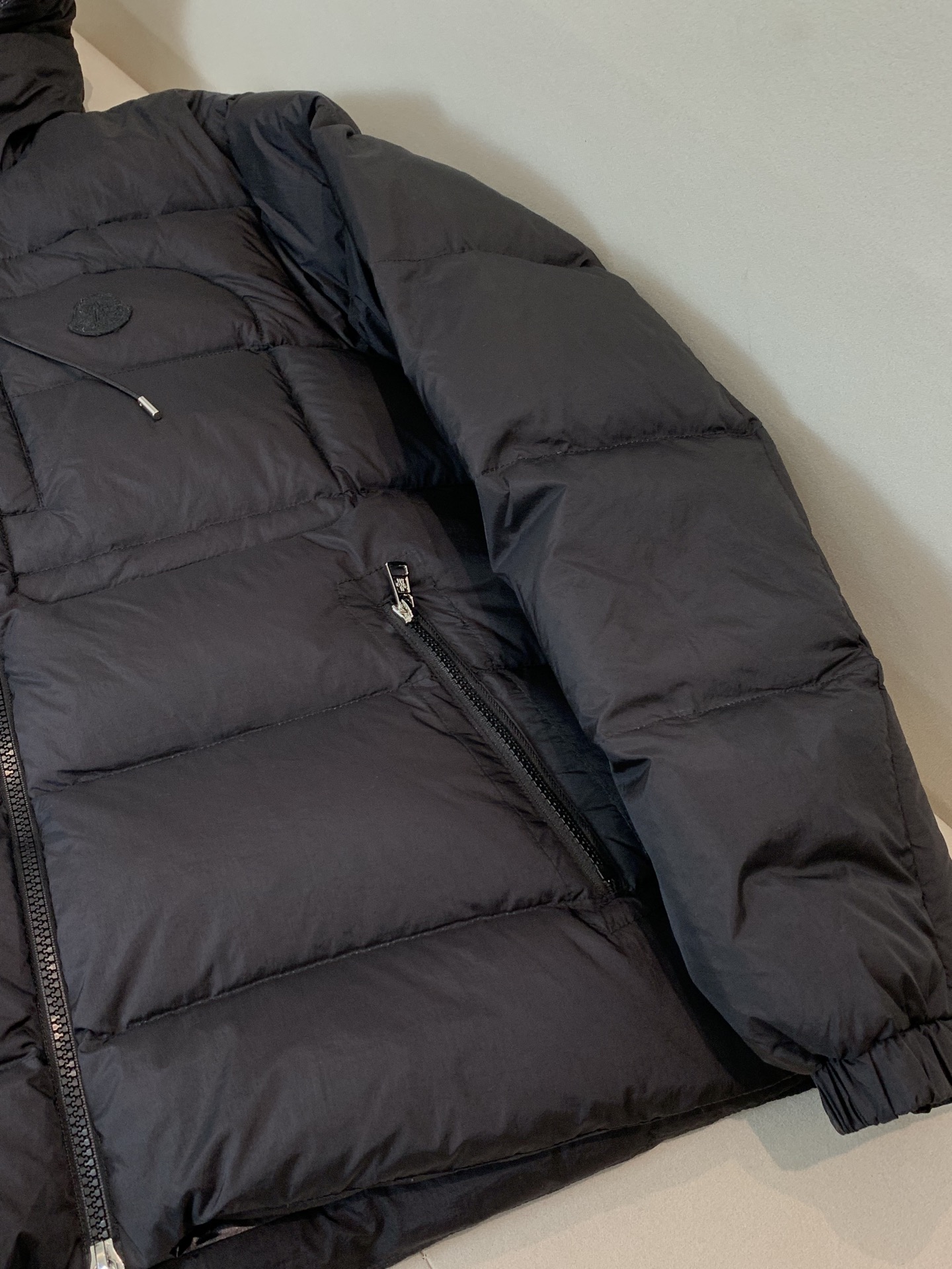 Moncler Couple Down Jacket White Duck Down Black Hooded M-l