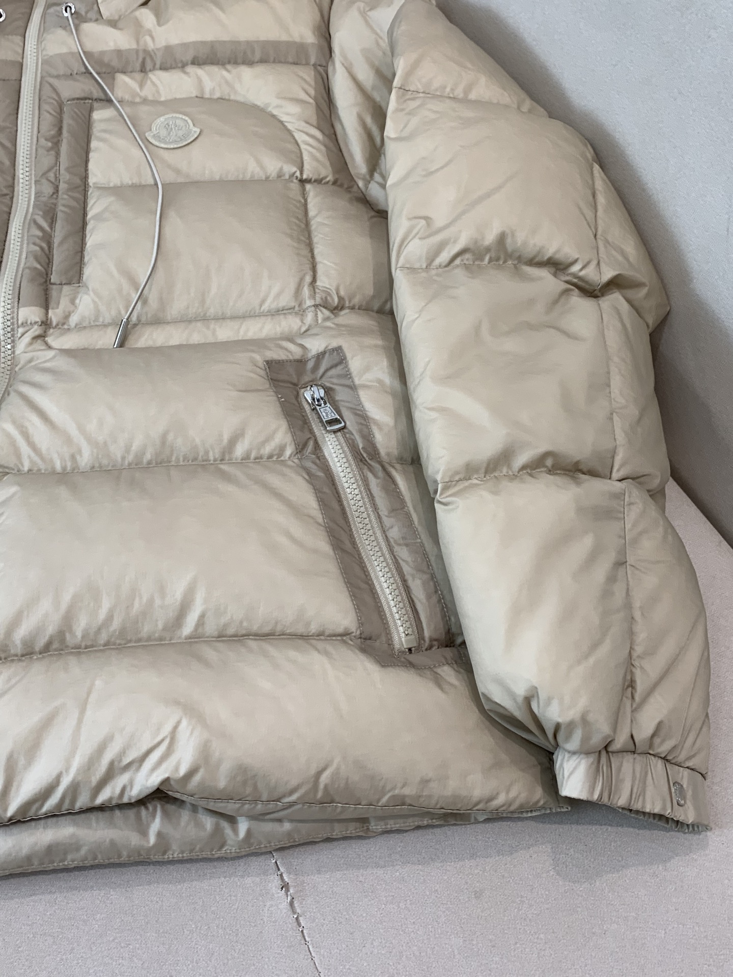 Moncler Couple Down Jacket White Duck Down Black Hooded M-l
