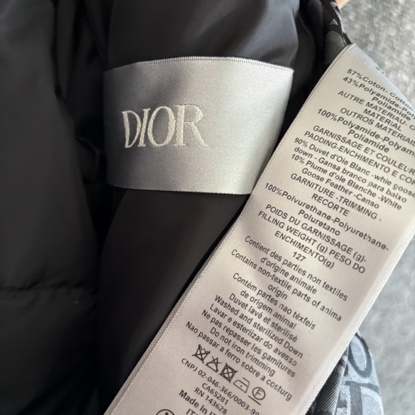 Dior Down Jacket Cotton Black Printed S-m-l-xl