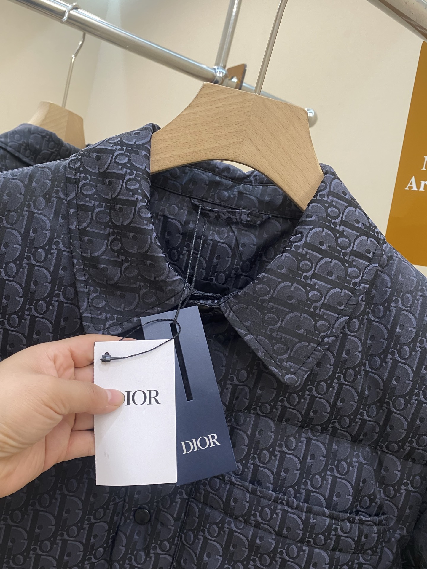 Dior Down Jacket Cotton Black Printed S-l
