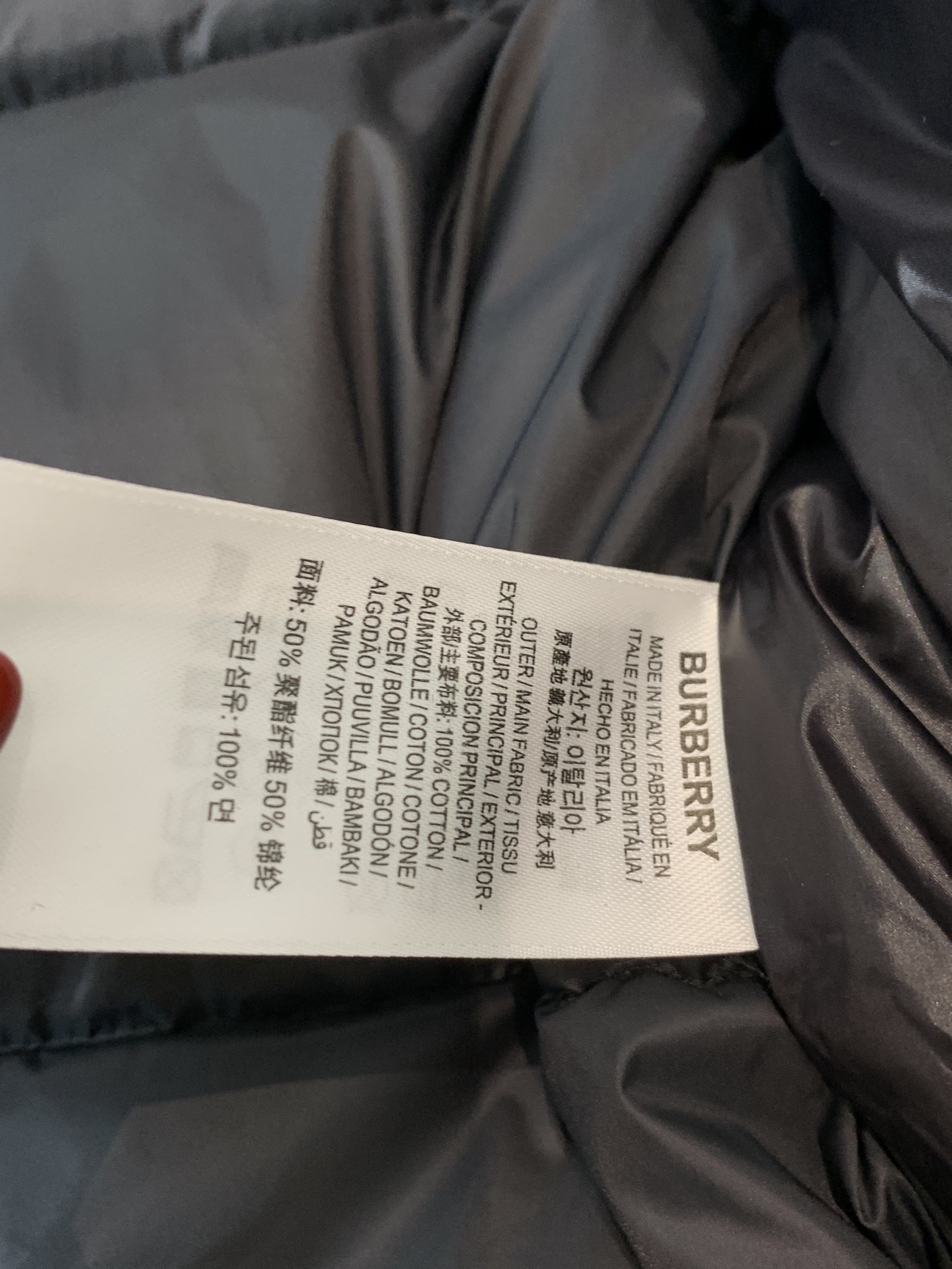 Burberry Male Down Jacket White Duck Down Black Hooded