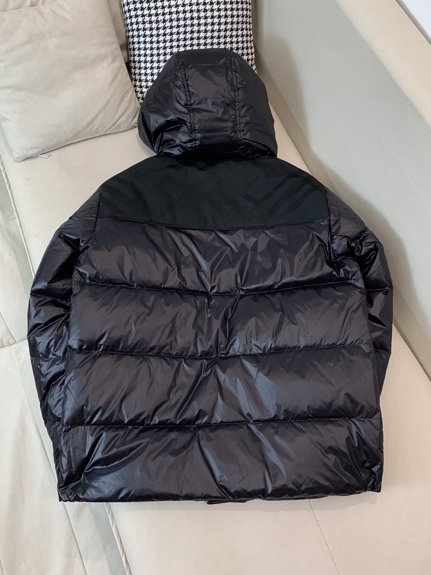 Burberry Male Down Jacket White Duck Down Black Hooded