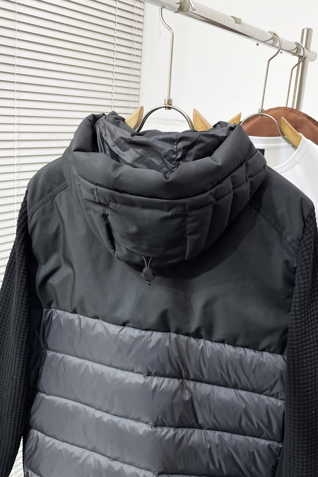 Moncler Down Jacket Knitted Black Hooded S-m-l-xl