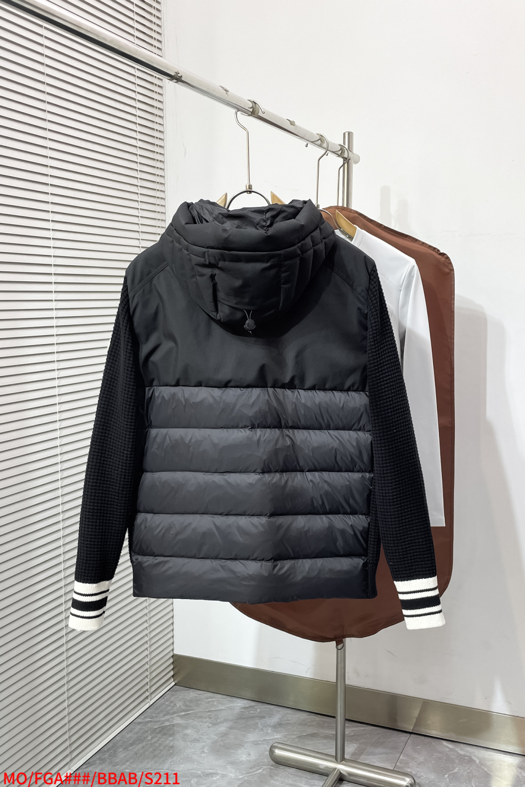 Moncler Down Jacket Knitted Black Hooded S-m-l-xl