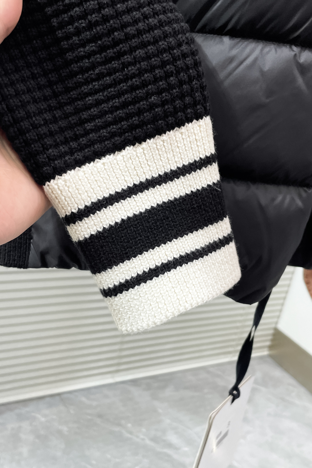 Moncler Down Jacket Knitted Black Hooded S-m-l-xl