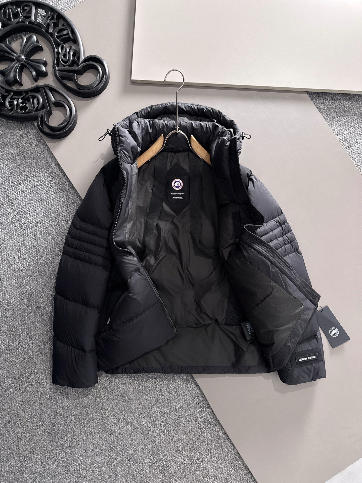 Canada Goose Couple Down Jacket Black Hooded S-l