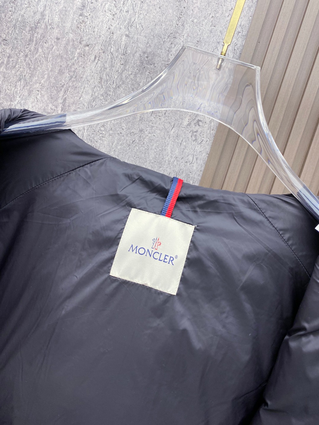 Moncler Down Jacket Knitted Black Hooded M-l
