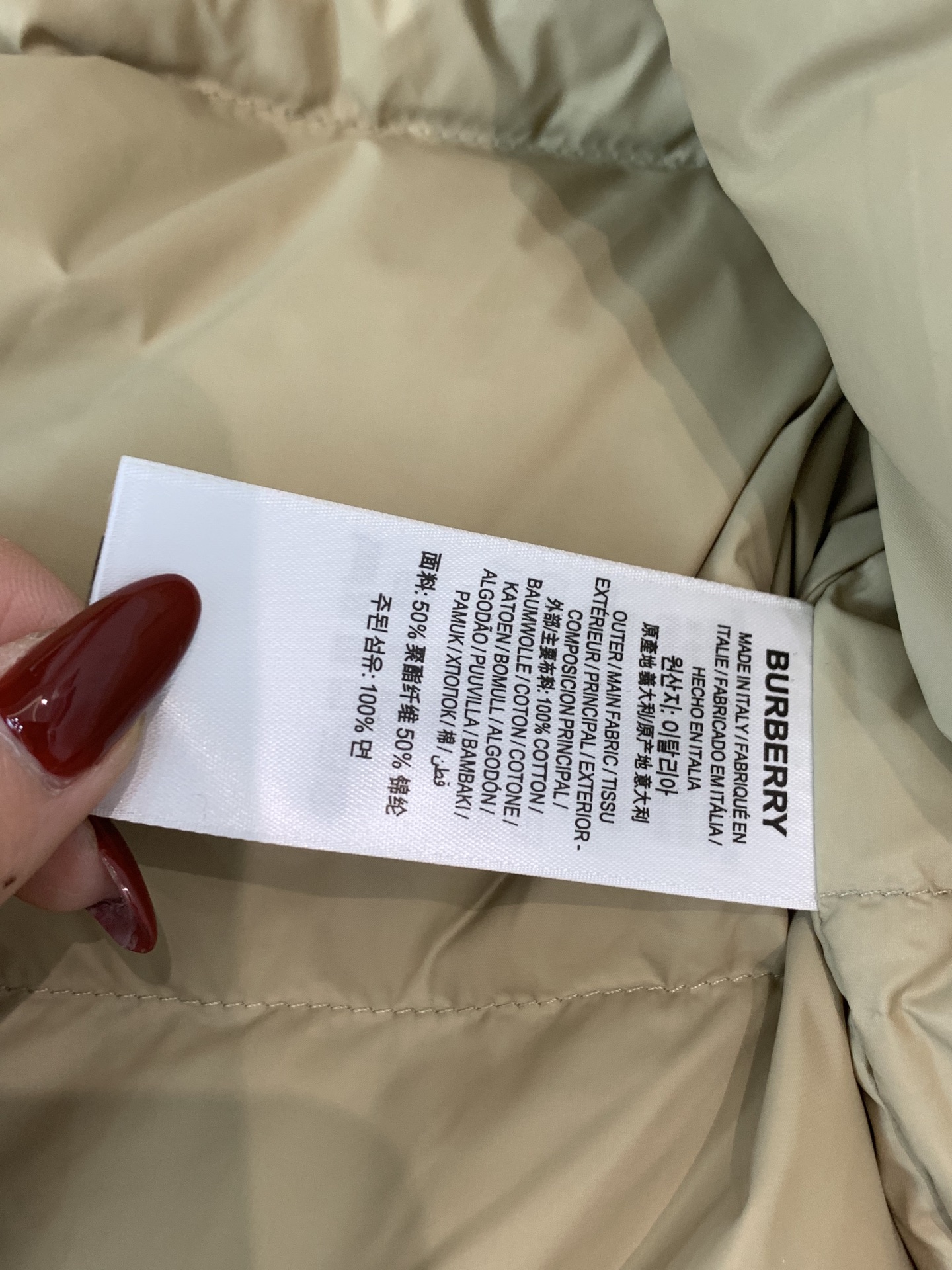 Burberry Male Down Jacket White Duck Down Black Hooded