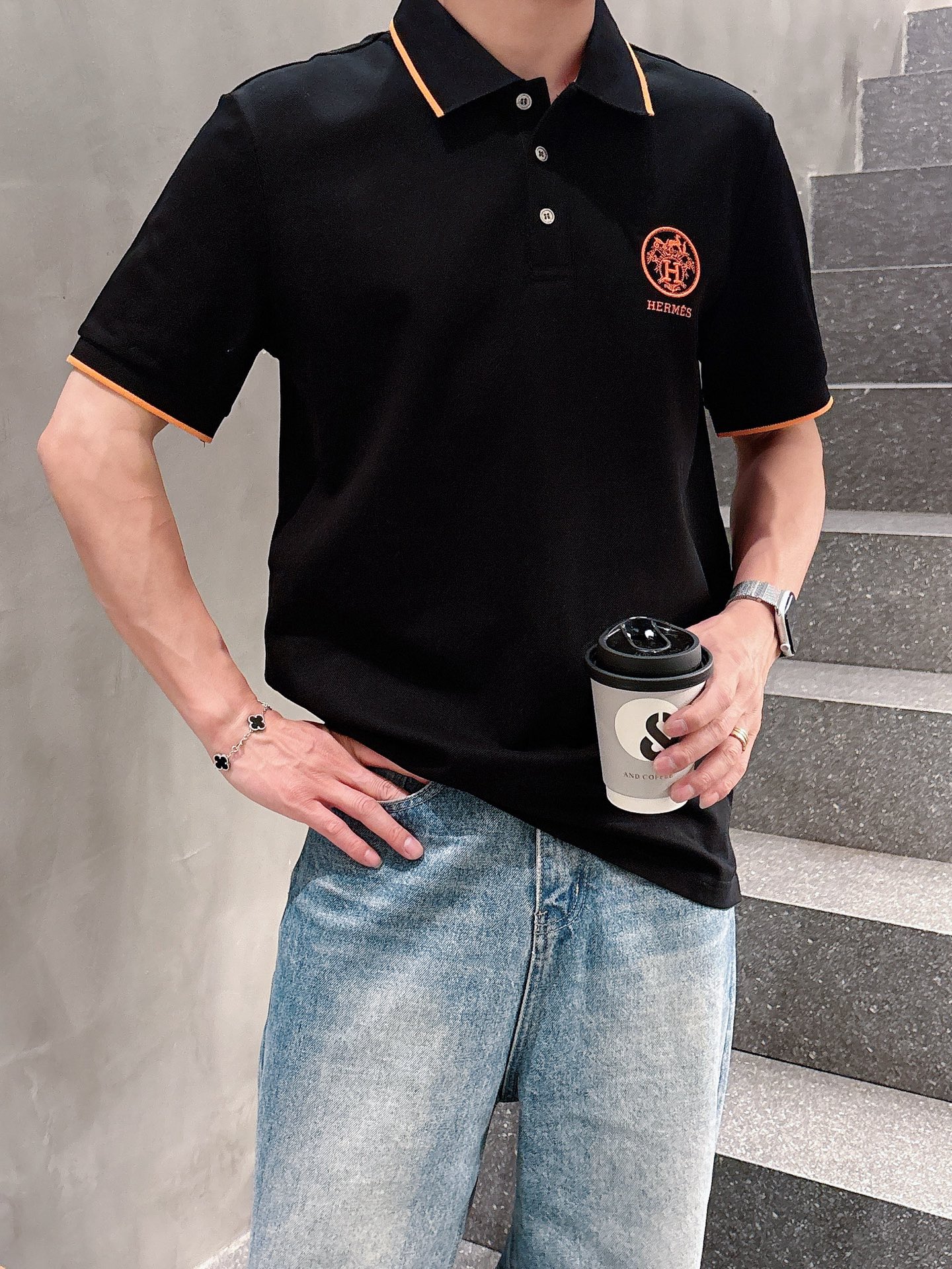 Hermès Basic Clothing Cotton Black M-l-xl-xxl
